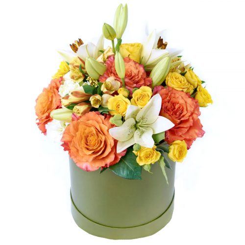 Цветы в коробке «Утренний свет»