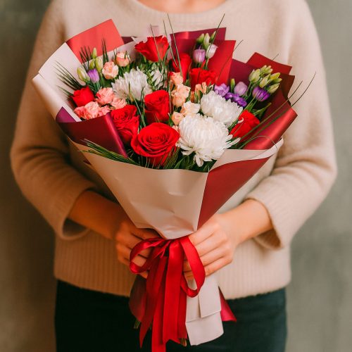 Букет цветов «Пламенный вихрь»