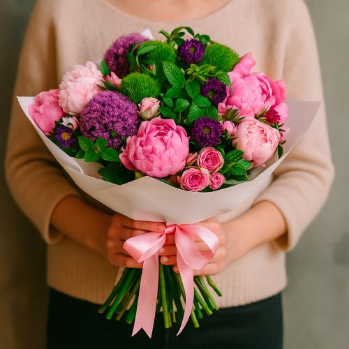 Роскошный букет «Розовый восторг»