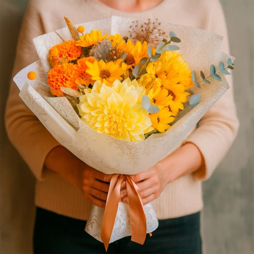 Цветочный букет «Солнечный вихрь»
